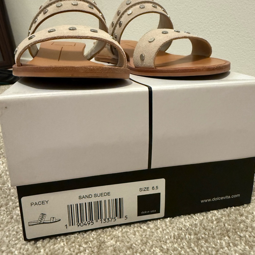 Stylish Beige Studded Sandals - image 3